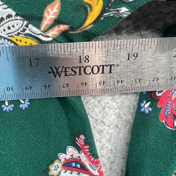 Pomelo Womens Tunic Top Medium Green Floral‎ 3/4 Sleeve Pullover Shirt - Picture 8 of 10